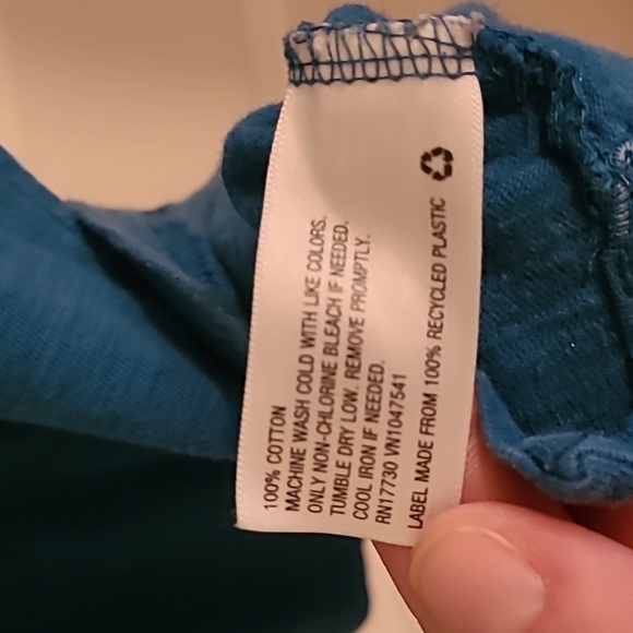 Merona Mens Blue/Green 4 Button Up Scoop Neck Short Sleeve Tshirt 100% Cotton LG - Picture 5 of 8